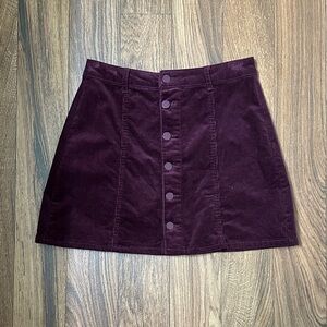 Black Label Corduroy Mini Skirt - Deep Purple